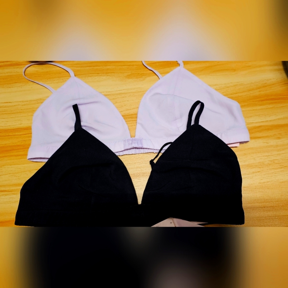Women's Black and Lavender Bralette Set